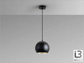 Olena Подвесной светильник 1L черный/золотистый