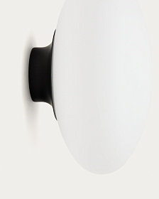 Bamila Бра из дымчатого стекла и черного металла Ø25 см