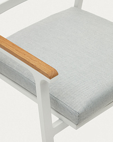 Bona Уличный стул из алюминия в белой отделке и массива тикового дерева