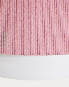 Подвесной светильник Bianella из хлопка и розового вельвета