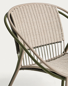 Кресло уличное Atrani из стали и веревки цвета таупе
