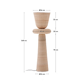 Neuda Торшер из ротанга со светлой отделкой