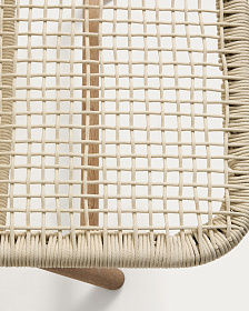 Шезлонг Dandara из веревки цвета экрю и стали с ножками из массива акации