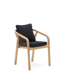 Malaret Стул из массива эвкалипта и черного шнура