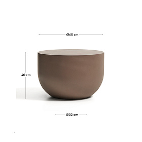 Уличный столик Garbet из коричневого бетона, диаметр 60 см