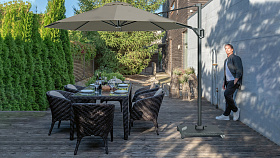 Зонт Voyager T1 ANTHRACITE — LIGHT GREY 250 x 250 (с основанием и чехлом)