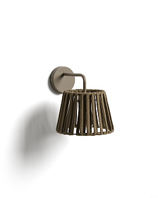 Уличный настенный светильник Aldet из бежевой веревки и металла