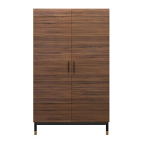 Гардероб BENISSA шпон ореха F, черный матовый лак, латунь