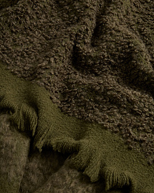 Плед Nemora зеленый из смесовой шерсти, 130 x 170 см