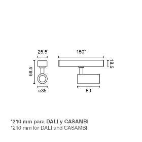Светильник для линейной системы NESO SLIM HOLE-5W 2700K 40 GRADOS черный DALI