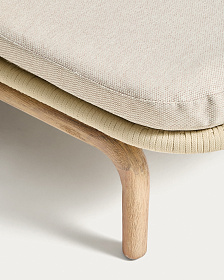 Двойной шезлонг Alipa из массива акации и веревки цвета экрю