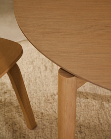 Круглый стол Indara из шпона и каучукового дерева с натуральной отделкой Ø110