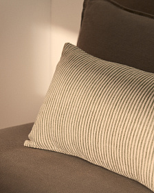 Чехол для подушки Oriade из льна в зеленую полоску 30 x 50 см