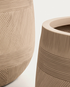 Набор из двух бежевых кашпо Tival с эффектом цемента, диаметр 50 см/34 см