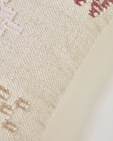 Чехол для подушки Bibiana из шерсти и хлопка с бежевым терракотовым и коричневым узором 45 x 45 см
