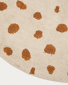 Круглый ковёр Tandani из бежевого хлопка с рисунком гепарда, Ø 100 см