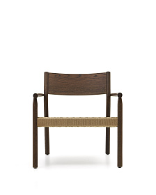Yalia Кресло из массива дуба с отделкой из ореха и сиденьем из 100% веревки