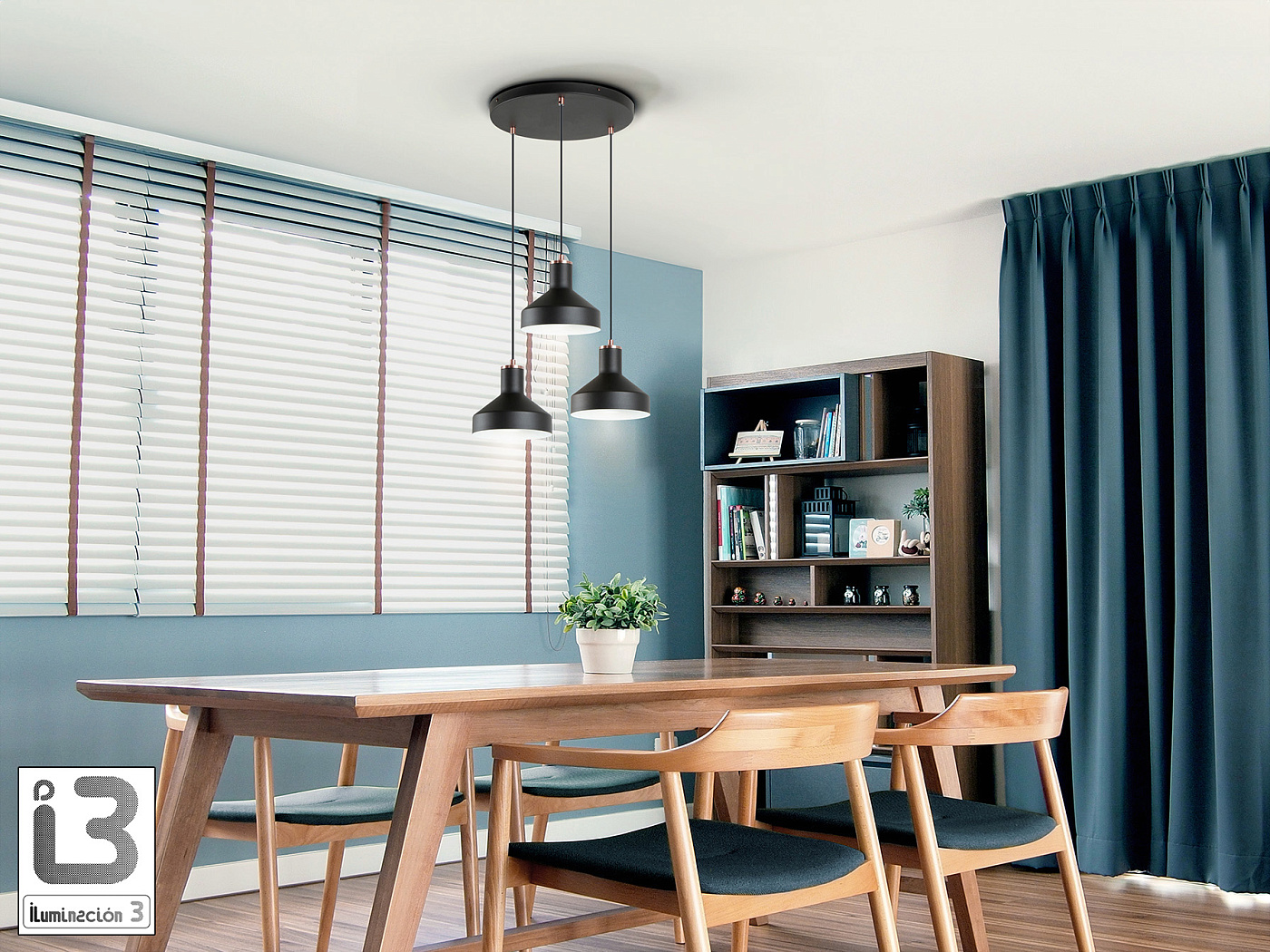 Irias Люстра 3L черный/медный D45