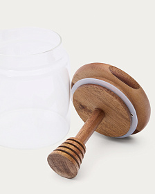Nukha Банка для меда из стекла и 100% древесины акации FSC