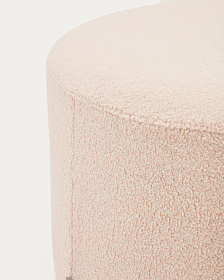 Kaeli Пуф для ног со съемным чехлом из розового букле Ø 90