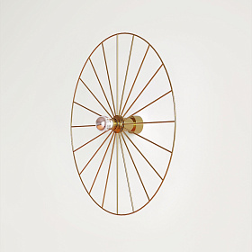 Бра Wheel 60 см золотой + цоколь 5 см золотой