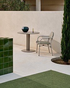 Уличный стол Sedalis из стали со столешницей из серо-коричневого алюминия Ø80 см