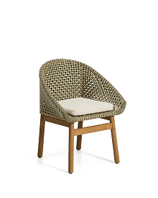 Уличный стул Olbia из искусственного ротанга и массива тикового дерева