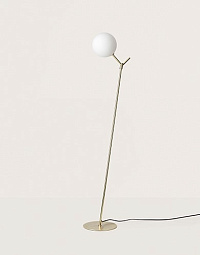 Торшер Atom латунь/опаловое стекло