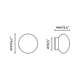NUBO 120 Черный настенный/потолочный светильник LED 8W 2700K