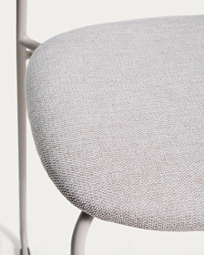 Полубарный стул Meli из бежевой синели с металлическими ножками, 65 см