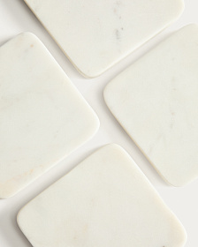 Nuvir набор из 4 подставок из белого мрамора