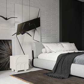 Прикроватная тумбочка WABI SABI 48x35x52 бело-кремовый лак