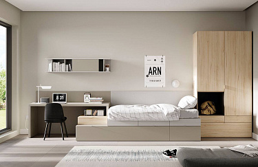 Мебельная композиция с двухспальной кроватью Kubox  