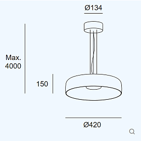 Подвесной светильник Levels 1 Body Ø420mm дымчатый 00-A050-05-12