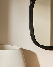 Зеркало из тикового дерева Alura черного цвета 45,5 x 47 см