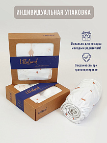 Плед детский Lillaland сердечки/гуси 100/80