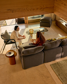 Приставной столик Olir из коричневой стали и закаленного стекла, 48 x 46,8 см