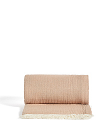 Плед Nafine из хлопкового муслина с двухцветной бахромой 130 x 170 см