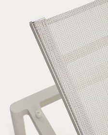 Шезлонг Lesina из серо-коричневого алюминия и текстиля цвета экрю