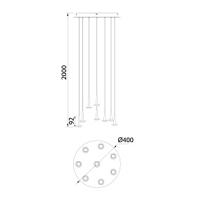 Люстра подвесная БЕЗ плафонов (8) ANDROMEDA 8933