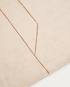 Ковер Delide из синтетического волокна цвета экрю с оранжевым графическим рисунком, 160 x 230 см