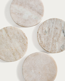 Набор Nuvir из 4 подставок из бежевого мрамора