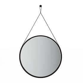 Зеркало MIRAMAR черный матовый лак, экокожа PU164