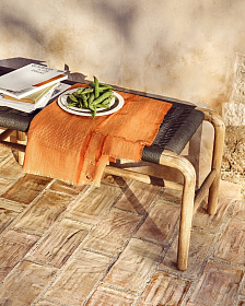 Плед Sareli из оранжевой смесовой шерсти 130 x 170 см