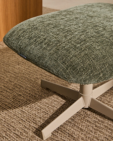 Teryl Пуф из шенилла зеленого цвета с серым металлом