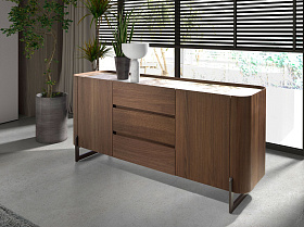 Сервант 3252/437-M ореховый со столешницей из керамики