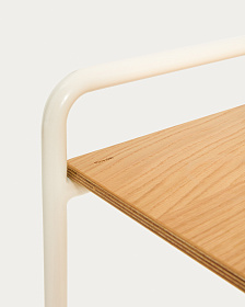 Tinn Письменный стол из ясеневого шпона с бежевой металлической конструкцией, 75 x 45,5