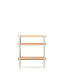 Стеллаж из ясеневого шпона цвета Tinn с бежевой металлической конструкцией, 70 x 60