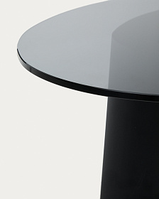 Приставной столик Olir из черной стали и закаленного стекла, 82 x 74 см