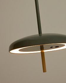 Портативный потолочный светильник Porte из светло-зеленого алюминия Ø 16 см